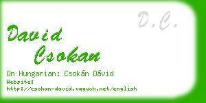 david csokan business card