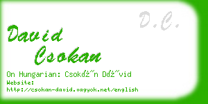 david csokan business card